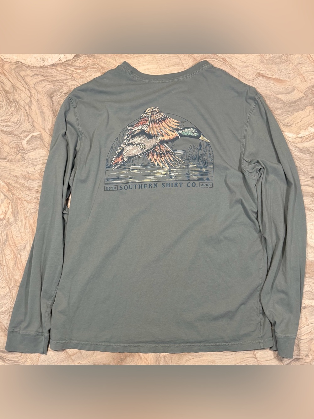 The Southern Shirt Company Long-Sleeve Duck Graphic Tee - Slate